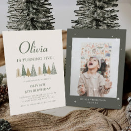 Winter Kids Verjaardagsfeest Kaart