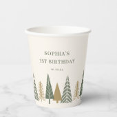 Winter Kids Verjaardagsfeest Papieren Bekers (Voorkant)