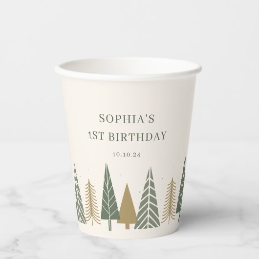 Winter Kids Verjaardagsfeest Papieren Bekers (Voorkant)