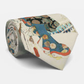 winter kimono woman  -vintage Japanese art Stropdas (Opgerold)