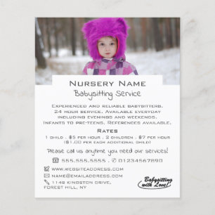 Winter Kind, Babysitter, Dagopvang, Nursery Advert Flyer