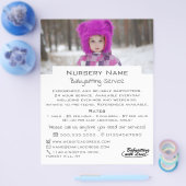Winter Kind, Babysitter, Dagopvang, Nursery Advert Flyer (Enkel)