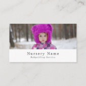 Winter Kind, Babysitter, Dagopvang, Nursery Visitekaartje (Voorkant)