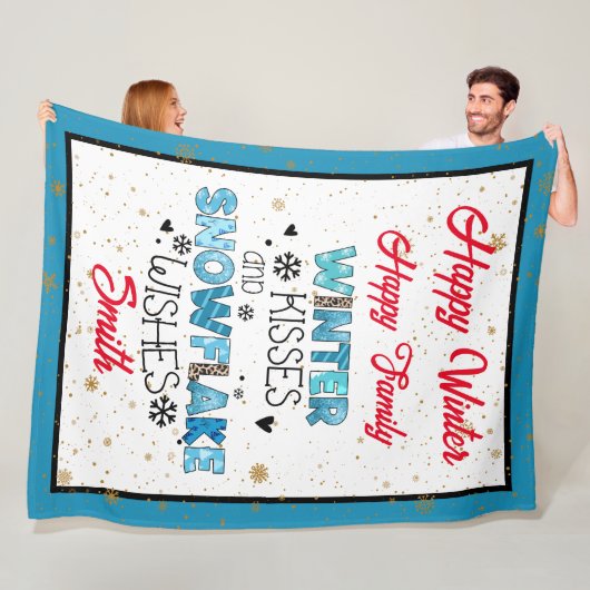 Winter Kisses aanpassen Fleece Deken (In situ)