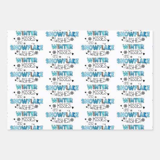 Winter Kisses aanpassen Inpakpapier Vel (Voorkant 2)