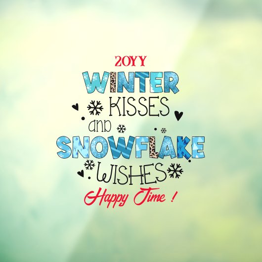 Winter Kisses aanpassen Raamsticker (Vel 3)