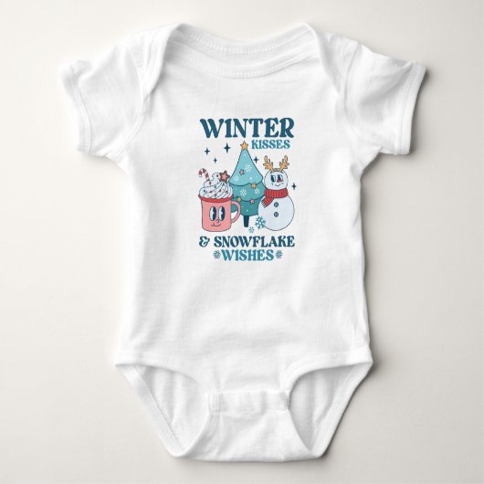 Winter Kisses Snowflake Wishes Romper (Voorkant)