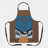 Winter Kitchen Apron - Snow Globe and Snowy Window Schort (Voorkant)