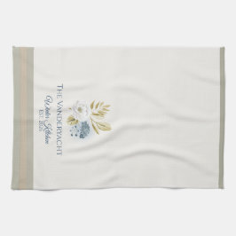 Winter Kitchen Floral Blueberries White Bloom Theedoek