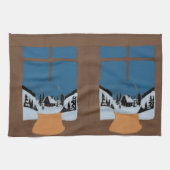 Winter Kitchen Towel - Snow Globe on Window Sill - Theedoek (Horizontaal)
