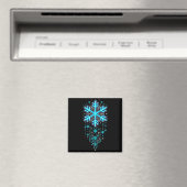 Winter Kleding - Blauwe Sneeuwvlok Cascade, I Magneet (Insitu (Vaatwasser))