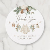 Winter Kledinghanger Baby Shower Bedankjes Labels (Voorkant)