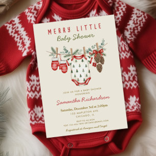 Winter Kledinghanger Prettig klein Kerstmis baby Kaart