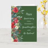 Winter kleindochter en haar man Jubileum Kaart (Gele Bloem)