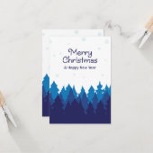 Winter kleuren Kerstgroeten Kaart (Voorkant / Achterkant in situ)