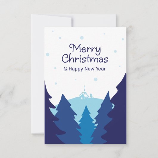 Winter kleuren kerstseizoen groeten. kaart (Voorkant)