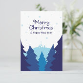 Winter kleuren kerstseizoen groeten. kaart (Staand voorkant)