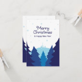 Winter kleuren kerstseizoen groeten. kaart (Voorkant / Achterkant in situ)