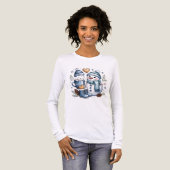 Winter knuffelige sneeuwman Tri-Blend shirt (Voorkant)