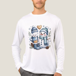 Winter knusse sneeuwman Tri-Blend shirt