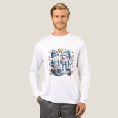 Winter knusse sneeuwman  Tri-Blend shirt (Voorkant)