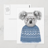 Winter koala briefkaart (Voorkant / Achterkant)