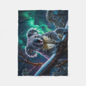 Winter Koala en Zuiderlicht Fleece Deken (Voorkant)