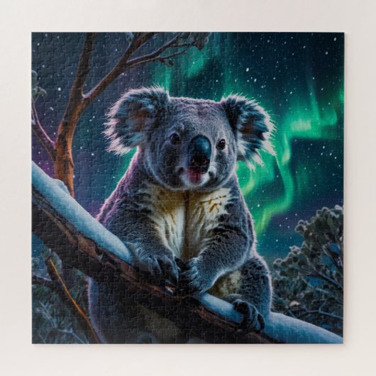 Winter Koala en Zuiderlicht Legpuzzel (Horizontaal)