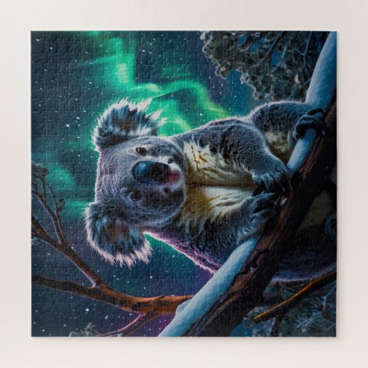 Winter Koala en Zuiderlicht Legpuzzel (Verticaal)
