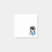 Winter Kokeshi Doll - Blue Kimono Geisha Girl Post-it® Notes (Voorkant)