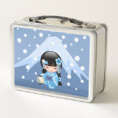 Winter Kokeshi Doll - Blue Mountain Geisha Girl (Achterkant)