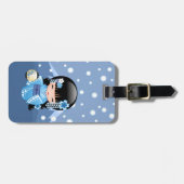 Winter Kokeshi Doll - Blue Mountain Geisha Girl Bagagelabel (Voorkant horizontaal)