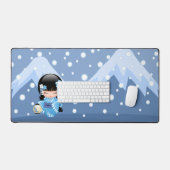 Winter Kokeshi Doll - Blue Mountain Geisha Girl Bureaumat (Keyboard & Muis)