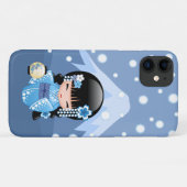 Winter Kokeshi Doll - Blue Mountain Geisha Girl Case-Mate iPhone Case (Achterkant (horizontaal))