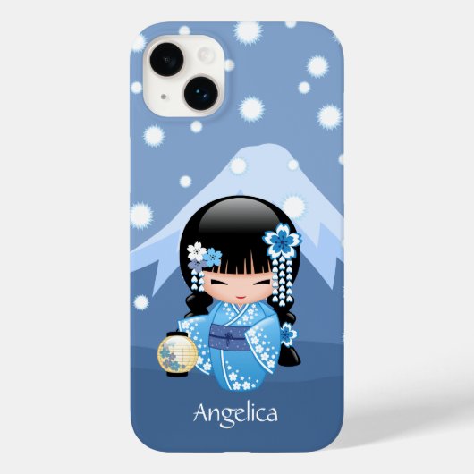 Winter Kokeshi Doll - Blue Mountain Geisha Girl Case-Mate iPhone Case (Achterkant)