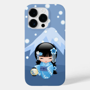 Winter Kokeshi Doll - Blue Mountain Geisha Girl Case-Mate iPhone 14 Pro Hoesje