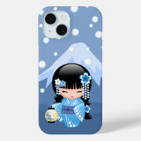 Winter Kokeshi Doll - Blue Mountain Geisha Girl