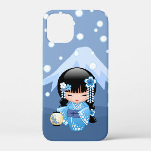 Winter Kokeshi Doll - Blue Mountain Geisha Girl Case-Mate iPhone Case