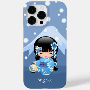 Winter Kokeshi Doll - Blue Mountain Geisha Girl Case-Mate iPhone 14 Pro Max Hoesje
