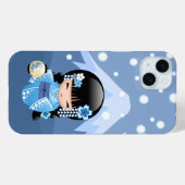 Winter Kokeshi Doll - Blue Mountain Geisha Girl Case-Mate iPhone Case (Achterkant (horizontaal))