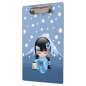 Winter Kokeshi Doll - Blue Mountain Geisha Girl Klembord (Links)