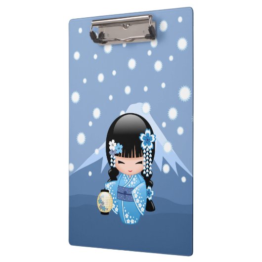 Winter Kokeshi Doll - Blue Mountain Geisha Girl Klembord (Links)