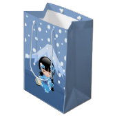 Winter Kokeshi Doll - Blue Mountain Geisha Girl Medium Cadeauzakje (Voorkant Gekanteld)