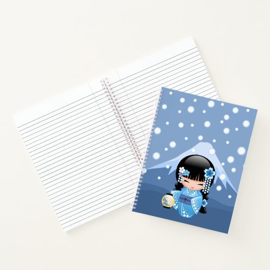 Winter Kokeshi Doll - Blue Mountain Geisha Girl Notitieboek (Binnen)