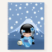 Winter Kokeshi Doll - Blue Mountain Geisha Girl Notitieboek (Voorkant)
