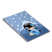 Winter Kokeshi Doll - Blue Mountain Geisha Girl Notitieboek (Rechterzijde)
