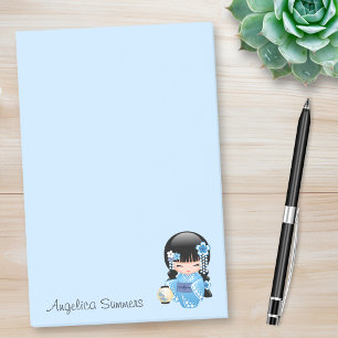 Winter Kokeshi Doll - Blue Mountain Geisha Girl Post-it® Notes