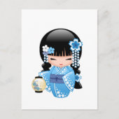 Winter Kokeshi Doll - Geisha Meisje Briefkaart (Voorkant)