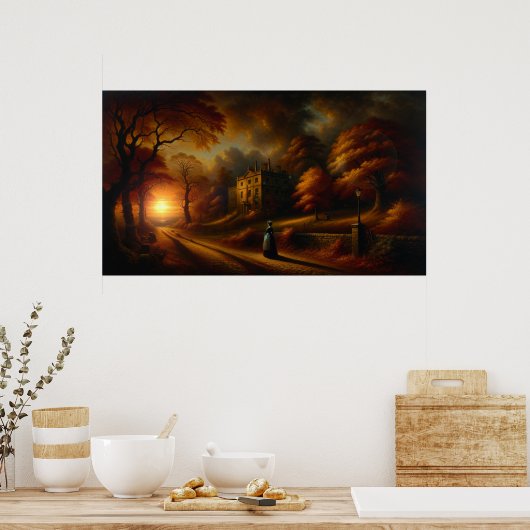 'Winter komt eraan' Schilderij Poster (Keuken)