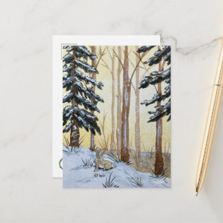 Winter Konijn Ansichtkaart Briefkaart